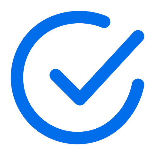 Circular blue check icon