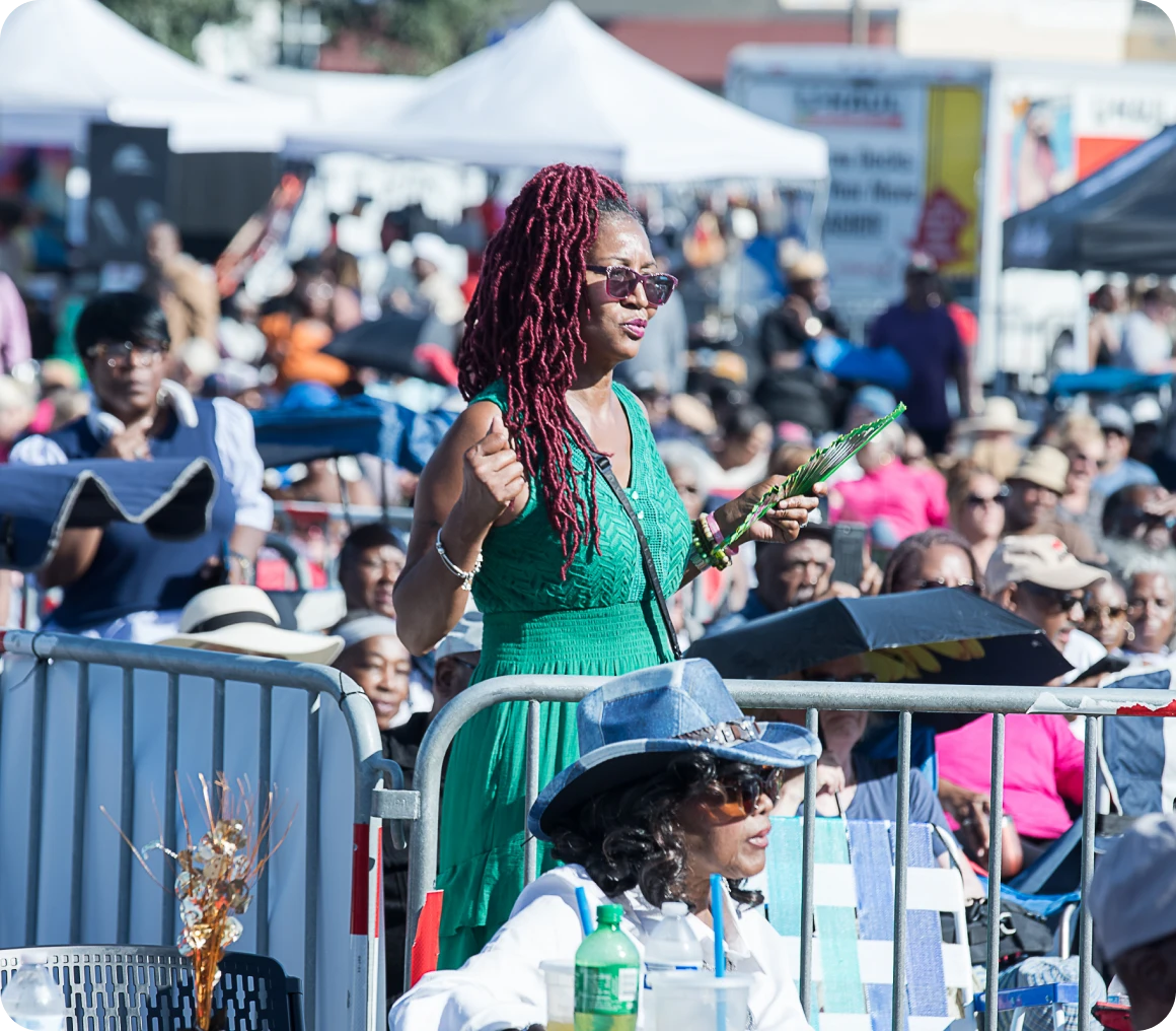 People gathered at a festival