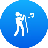 Music performance symbol in circle